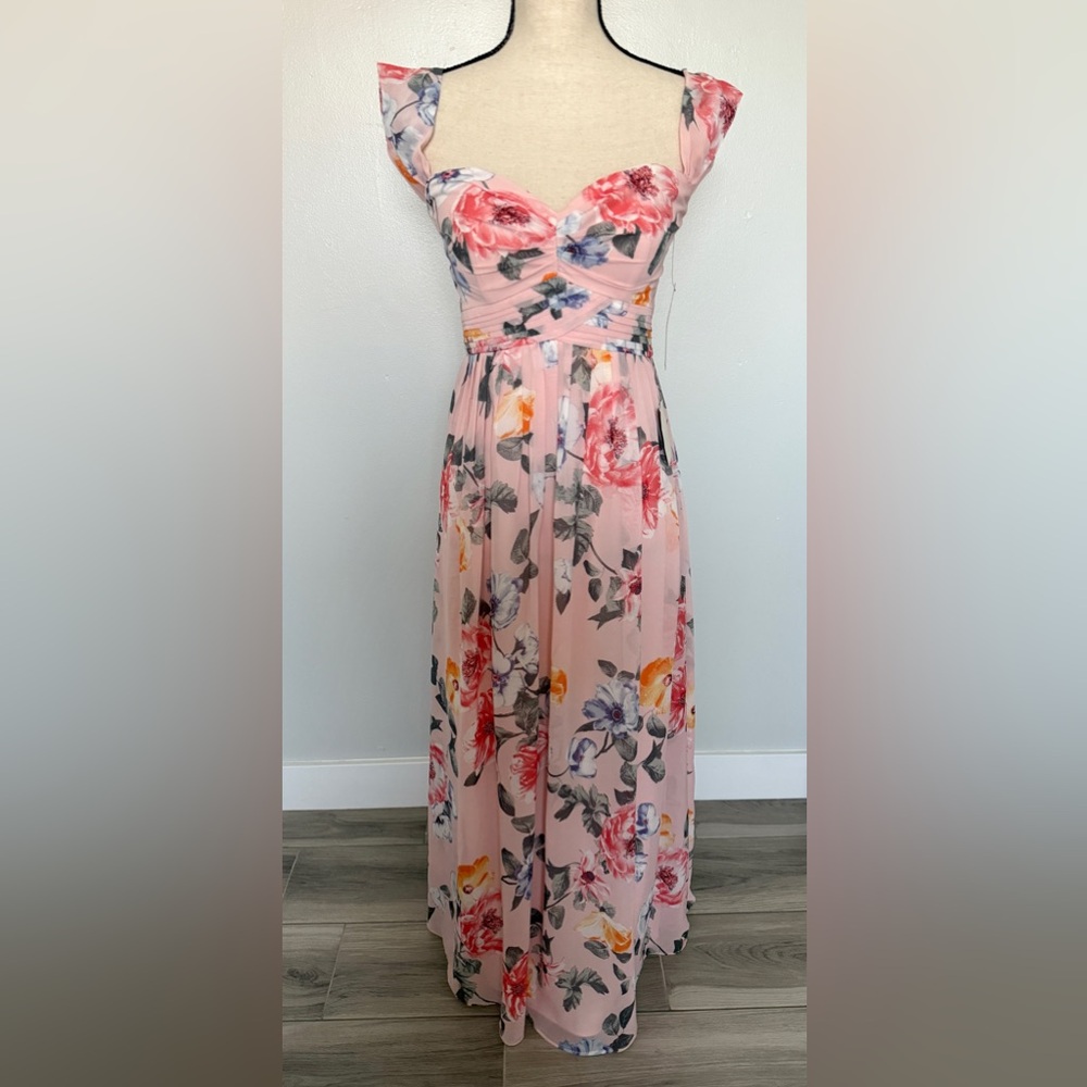 NWT Lulu's Blush Pink Floral Dress